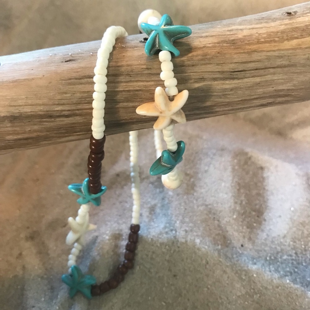 Handmade anklet & bracelet set.